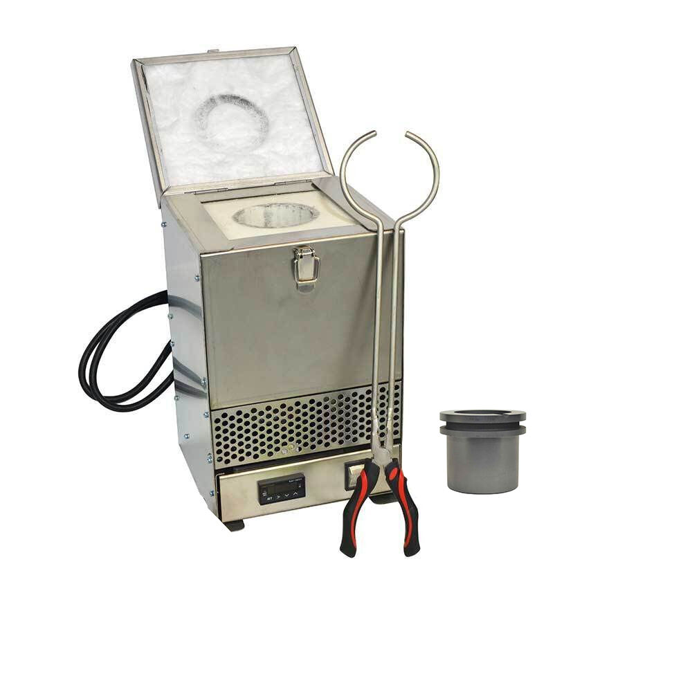 70 Oz Stainless Steel Tabletop Melting Furnace W/ 2kg Crucible 110v - Hd-234ss-r