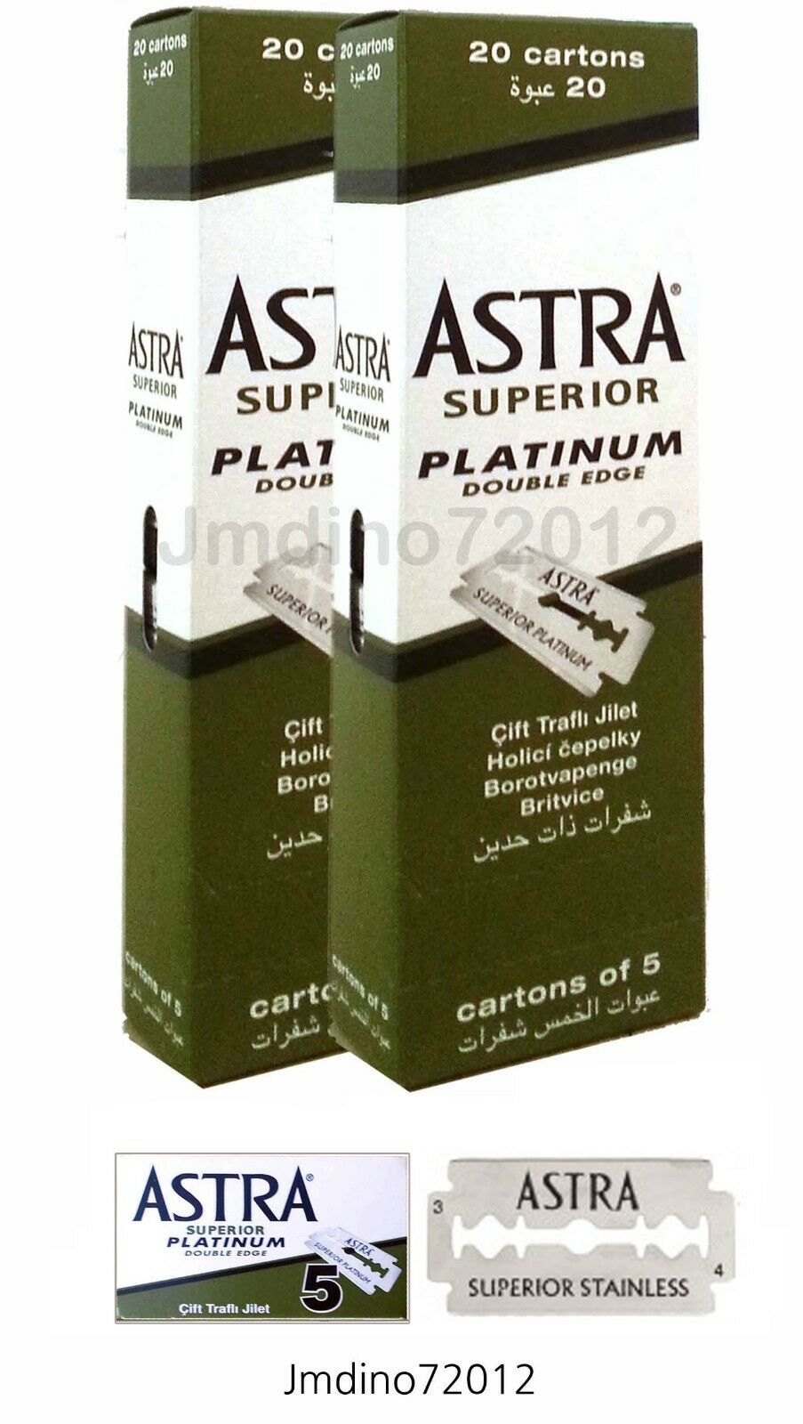 Astra Superior Platinum Double Edge Shaving Razor Blades 200 Pcs-barber Favored