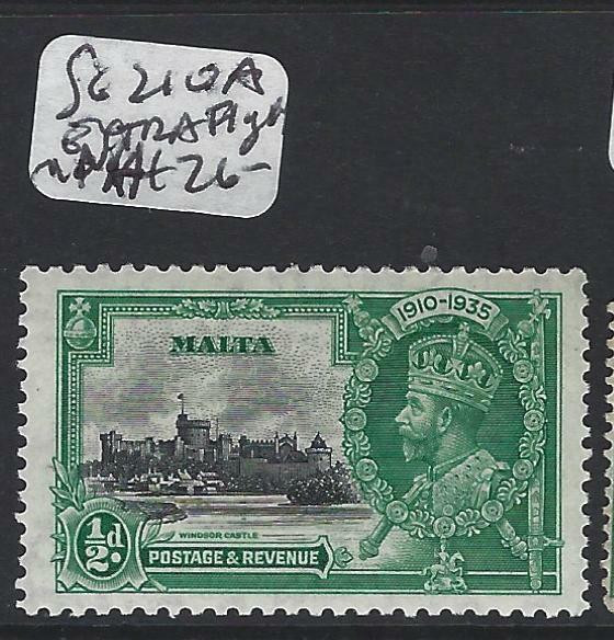 Malta (p2205b)  Kgv Silver Jubilee 1/2d Extra Flagstaff Sg 210a  Mog
