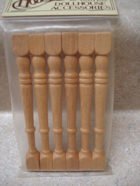 Dollhouse Miniatures Houseworks #7033 Turned Posts (discontinued) Pkg. Of 6